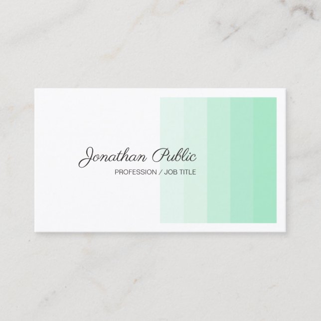 Tarjeta De Visita Elegante escritura de caligrafía blanca verde de l (Anverso)