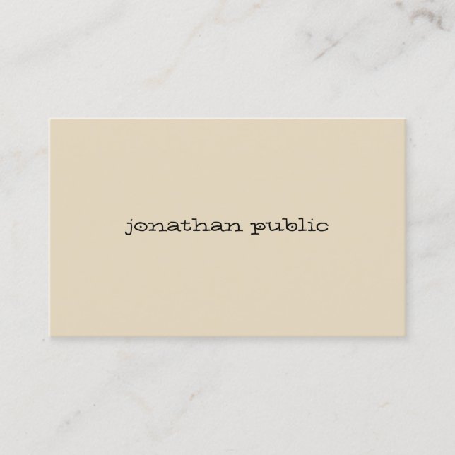 Tarjeta De Visita Elegante escritura de mano moderna Moda beige simp (Anverso)