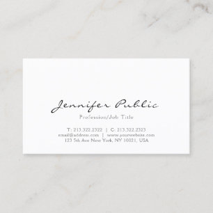 Tarjeta De Visita Elegante escritura moderna de tipografía Minimalis