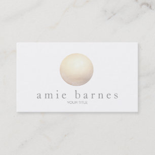 Tarjeta De Visita Elegante esfera dorada blanco Minimalista