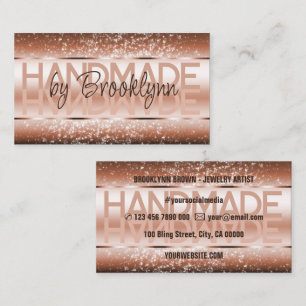 Tarjeta De Visita Elegante Esparkle Purpurina Moda lujosa de cobre G