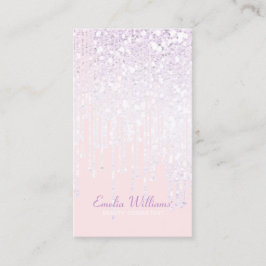 Tarjeta De Visita Elegante espárrago de cristal blanco ligero rosa