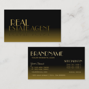 Tarjeta De Visita Elegante espejo fuente fuente clásica degradado de