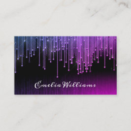Tarjeta De Visita Elegante espumoso morado cristal negro Diamante de