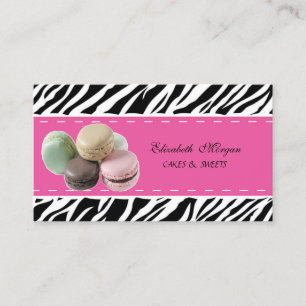 Tarjeta De Visita Elegante estampado de cebra moderno, macarón franc
