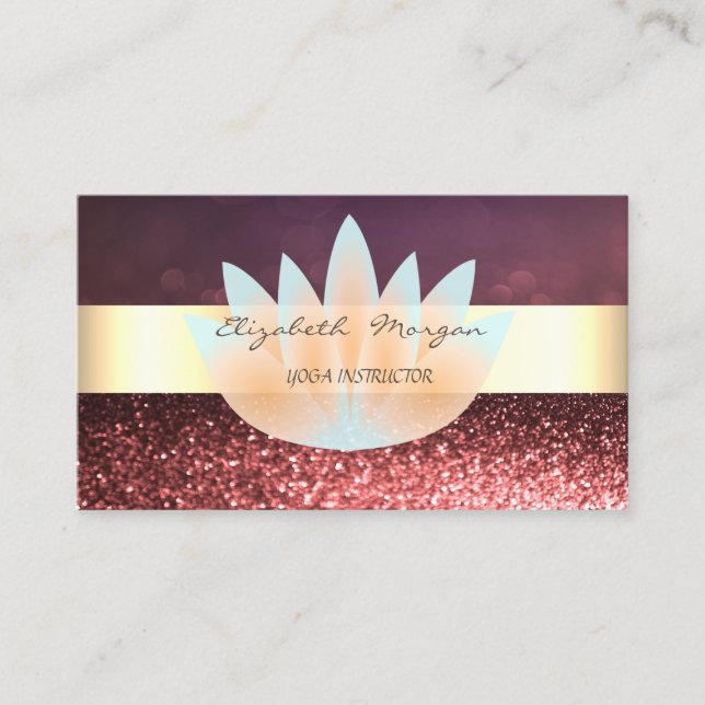Tarjeta De Visita Elegante estampado profesional de bokeh, Lotus (Anverso)