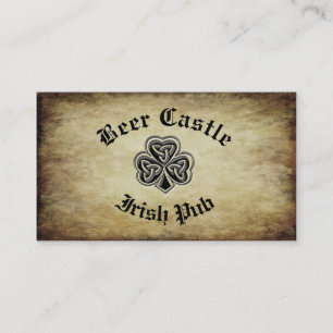 Tarjeta De Visita Elegante estampado vintage irlandés shamrock