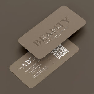 Tarjeta De Visita Elegante Esteticista Profesional Belleza Taupe Osc