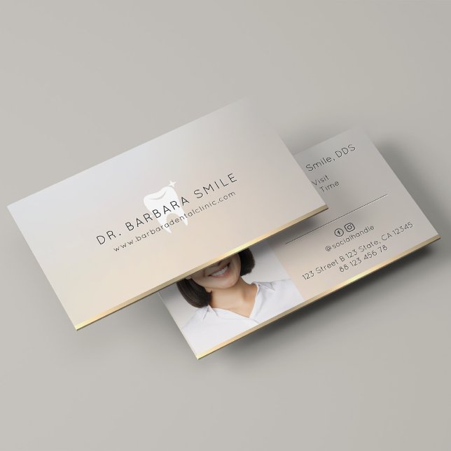 Tarjeta De Visita Elegante estético dental dental mínimo (Minimal Dentist Dental Cosmetic Elegant Business Card
)