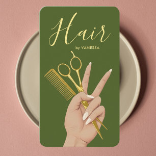Tarjeta De Visita Elegante Estilista de Pelo Peluquero Salón de Bell