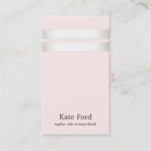 Tarjeta De Visita Elegante estilizado Faux Plata Rayado Rosa