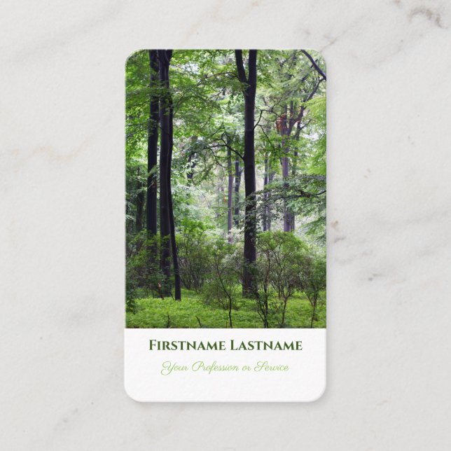 Tarjeta De Visita Elegante estilo 100% de bosque ecológico natural (Anverso)
