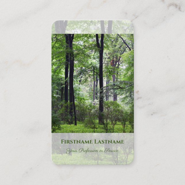 Tarjeta De Visita Elegante estilo 100% de bosque ecológico natural (Anverso)