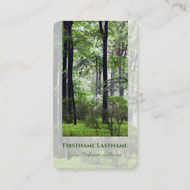 Tarjeta De Visita Elegante estilo 100% de bosque ecológico natural (Anverso)