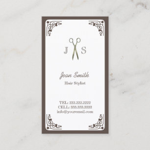Tarjeta De Visita Elegante estilo Art Deco Border Hair