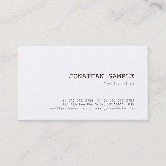 Tarjeta De Visita Elegante estilo clásico nostálgico Bonito simple m (Anverso)