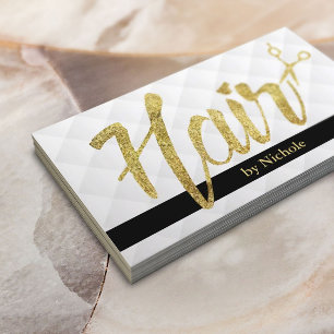 Tarjeta De Visita Elegante estilo de cabello con estilo de escritura