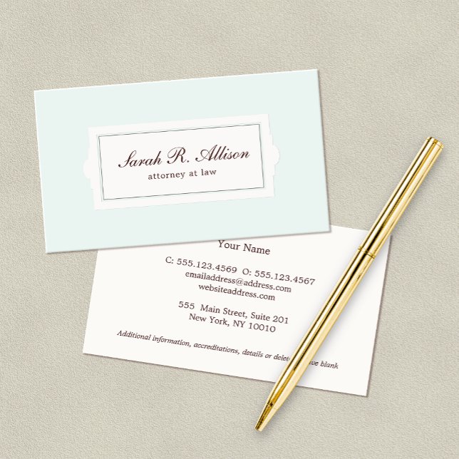 Tarjeta De Visita Elegante estilo de traza azul claro (Subido por el creador)