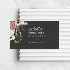Tarjeta De Visita Elegante estilo Floral Bouquet, blogger, diseñador