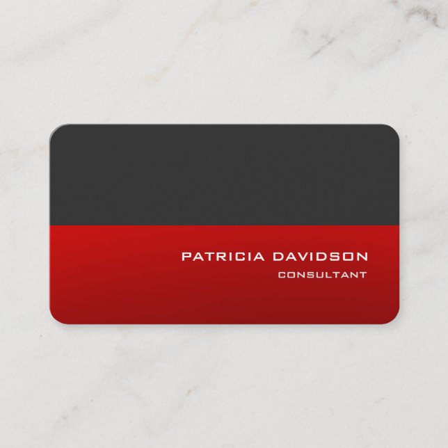 Tarjeta De Visita Elegante estilo Gris Rojo Moderno Profesional (Anverso)