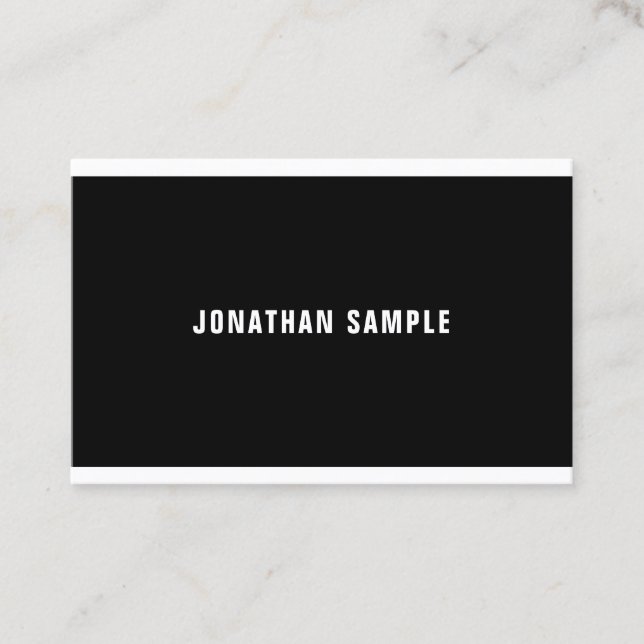 Tarjeta De Visita Elegante estilo moderno blanco negro diseño lujoso (Anverso)