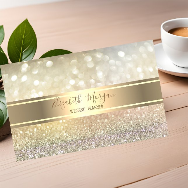 Tarjeta De Visita Elegante estilo moderno Bokeh, banda de oro (Subido por el creador)