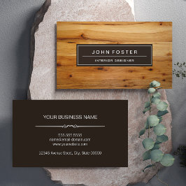 Tarjeta De Visita Elegante estilo moderno de grano de madera