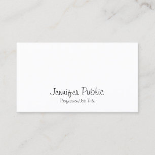 Tarjeta De Visita Elegante estilo moderno escritura a mano alzada si