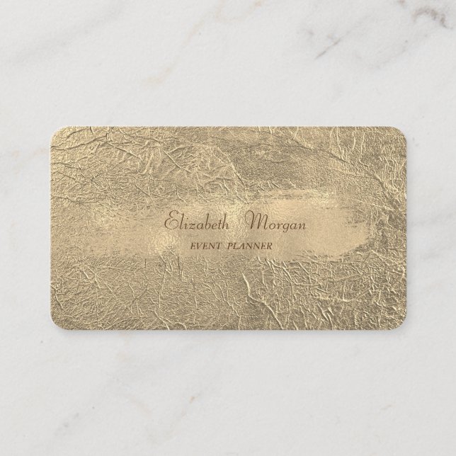 Tarjeta De Visita Elegante Estilo Moderno Faux Gold Bruske (Anverso)