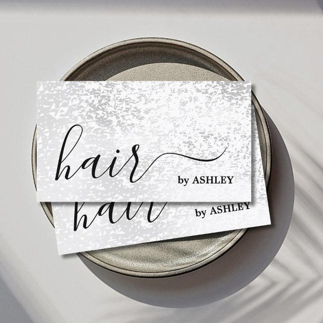 Tarjeta De Visita Elegante estilo moderno Faux Silver Hair (Subido por el creador)
