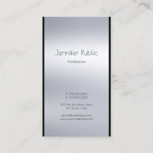Tarjeta De Visita Elegante estilo moderno Glamoroso Plata Diseño Luj