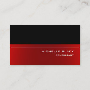 Tarjeta De Visita Elegante estilo negro rojo moderno profesional