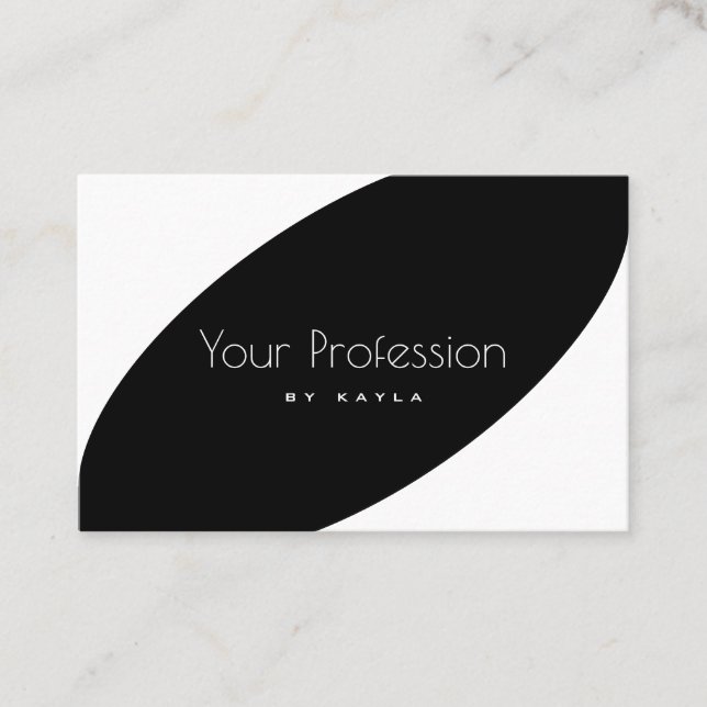 Tarjeta De Visita Elegante estilo negro y blanco profesional moderno (Anverso)