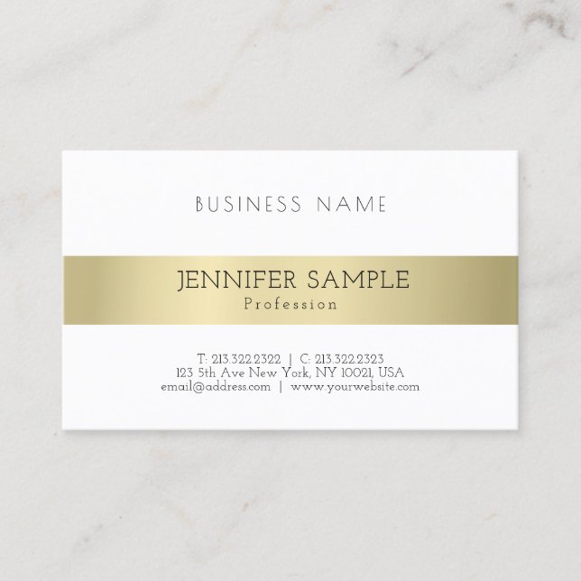 Tarjeta De Visita Elegante estilo oro simple profesional Plata moder (Anverso)