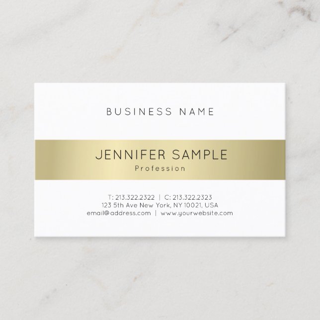 Tarjeta De Visita Elegante estilo oro simple simple profesional mode (Anverso)