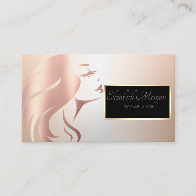 Tarjeta De Visita Elegante estilo profesional moderno Silhouette (Anverso)