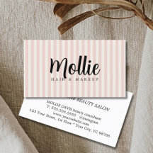 Elegante Estilo Rayas Pastel Salón de Belleza