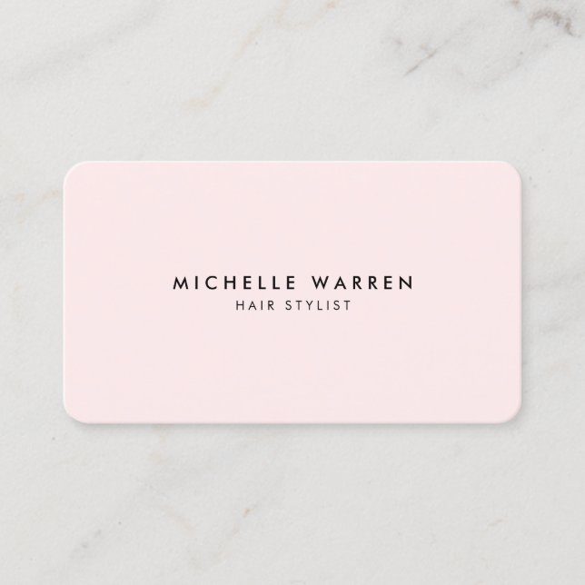 Tarjeta De Visita Elegante estilo rosa simple (Anverso)