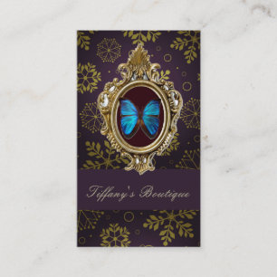 Tarjeta De Visita elegante estilo salón de belleza de moda mariposa