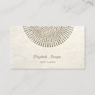 Tarjeta De Visita Elegante Estiloso Profesional, Puntos Dorados