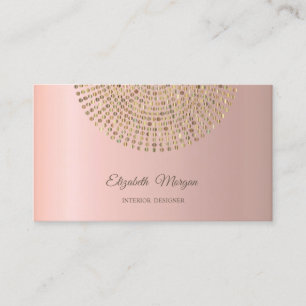 Tarjeta De Visita Elegante Estiloso Profesional, Puntos Dorados