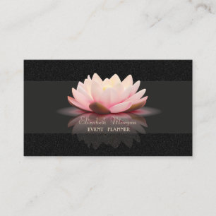 Tarjeta De Visita Elegante Estiloso Simple, Loto Negro