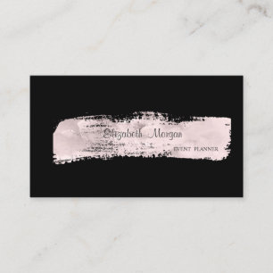 Tarjeta De Visita Elegante Estiloso Simple, Negro, Trazo de Pintura