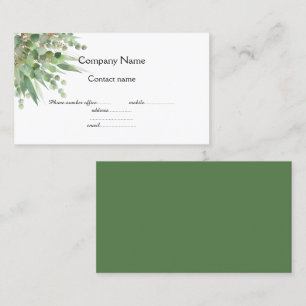 Tarjeta De Visita Elegante Eucalipto Botánico