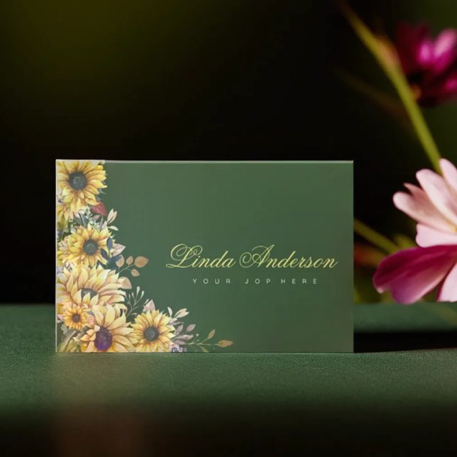 Tarjeta De Visita Elegante Eucalipto Rústico de Sunflowers (Subido por el creador)