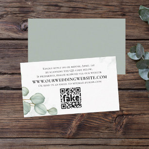 Tarjeta De Visita Elegante Eucalyptus Deja Simple Foliage QR Code