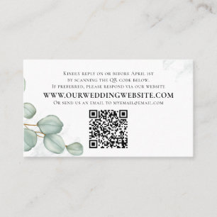 Tarjeta De Visita Elegante Eucalyptus Deja Simple Photo QR Code