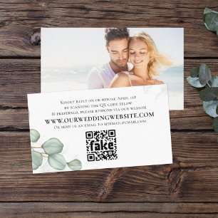 Tarjeta De Visita Elegante Eucalyptus Deja Simple Photo QR Code