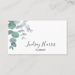 Tarjeta De Visita Elegante Eucalyptus Greenery Florist