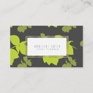 Tarjeta De Visita Elegante evento Planner Floral Florist Gris limón